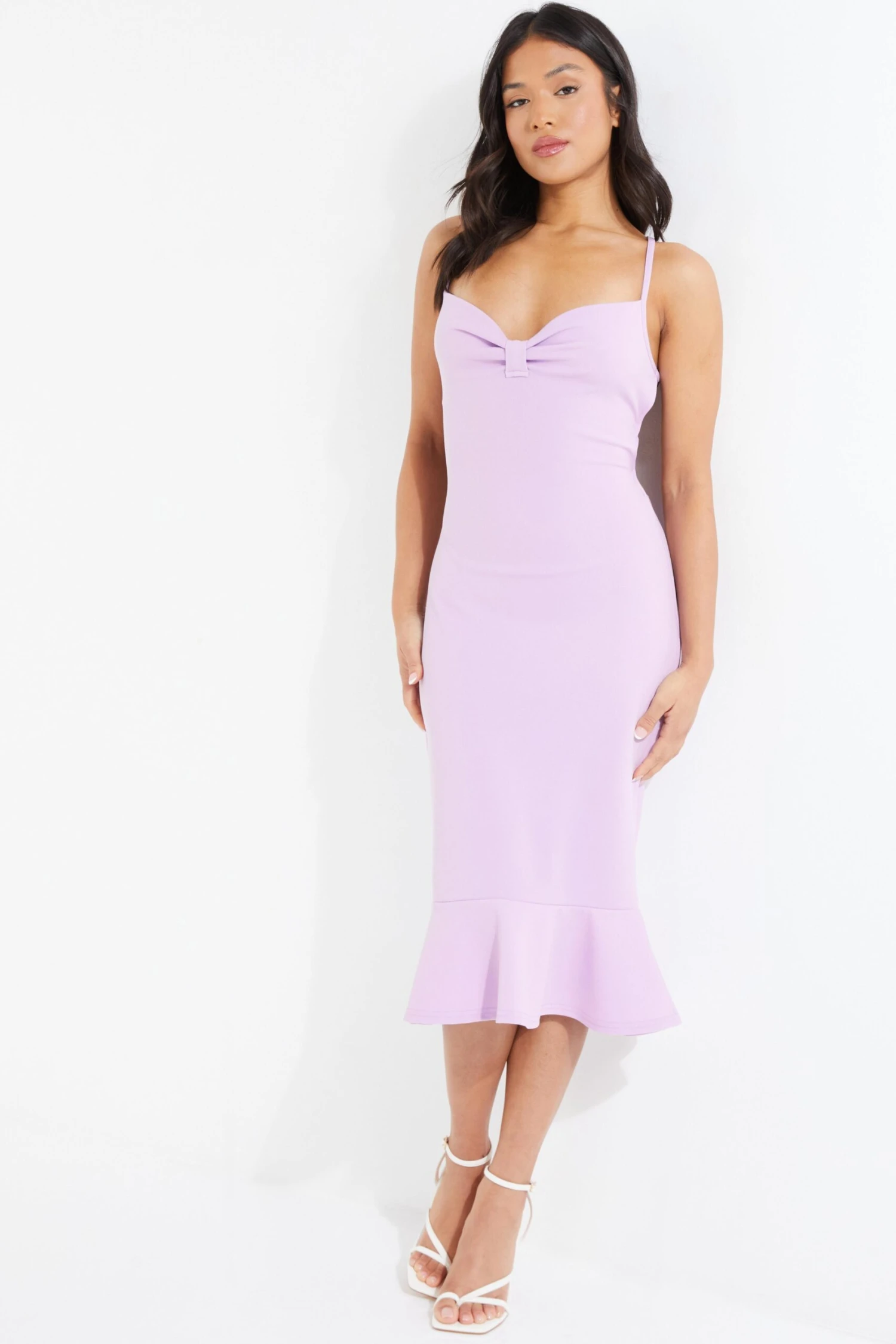 Petite Lilac Bow Tie Back Midi Dress 2 Petite Lilac Bow Tie Back Midi Dress - Image 2