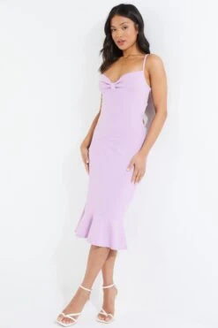 Petite Lilac Bow Tie Back Midi Dress 9 Petite Lilac Bow Tie Back Midi Dress -Glamourista 00100037970 XS