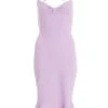 Petite Lilac Bow Tie Back Midi Dress