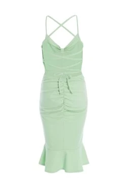 Petite Sage Bow Tie Back Midi Dress -Glamourista 00100037971 ZB