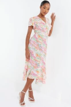 Multicoloured Animal Print Midi Dress 9 Multicoloured Animal Print Midi Dress -Glamourista 00100038031 XS