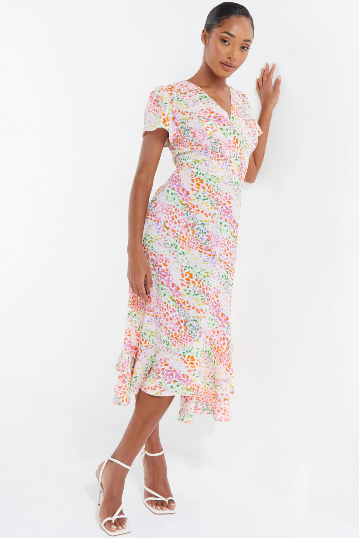 Multicoloured Animal Print Midi Dress 4 Multicoloured Animal Print Midi Dress - Image 4