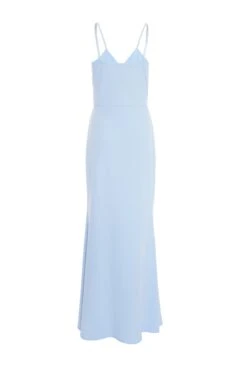 Light Blue Embellished Frill Maxi Dress -Glamourista 00100038071 ZB