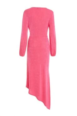 Pink Slinky Long Sleeve Maxi Dress -Glamourista 00100038081 ZB