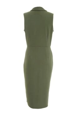 Khaki Wrap Sleeveless Midi Dress 10 Khaki Wrap Sleeveless Midi Dress -Glamourista 00100038089 ZB