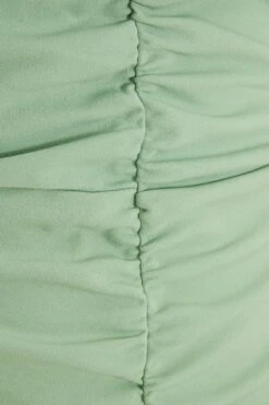 Curve Sage Ruched Bardot Midi Dress 11 Curve Sage Ruched Bardot Midi Dress -Glamourista 00100038095 ZS