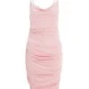 Pink Ruched Bodycon Mini Dress