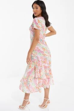 Petite Multicoloured Animal Print Midi Dress -Glamourista 00100038112 XB