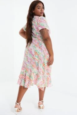 Curve Multicoloured Animal Print Midi Dress -Glamourista 00100038113 XB