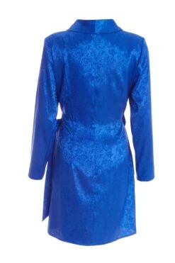 Royal Blue Satin Jacquard Mini Dress -Glamourista 00100038119 ZB