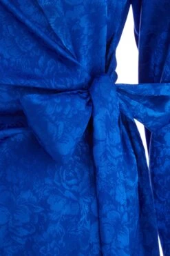 Royal Blue Satin Jacquard Mini Dress -Glamourista 00100038119 ZS