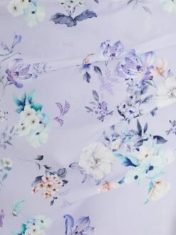 Petite Lilac Floral Ruched Mini Dress -Glamourista 00100038186 ZS