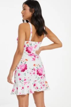 Petite Pink Floral Halter Neck Bodycon Mini Dress -Glamourista 00100038190 XB