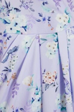 Curve Lilac Floral Wrap Midi Dress -Glamourista 00100038191 ZS