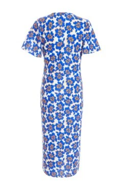 Petite Royal Blue Floral Midi Dress 10 Petite Royal Blue Floral Midi Dress -Glamourista 00100038193 ZB
