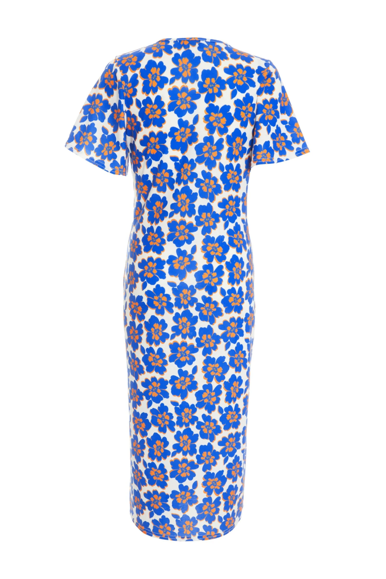 Petite Royal Blue Floral Midi Dress 5 Petite Royal Blue Floral Midi Dress - Image 5
