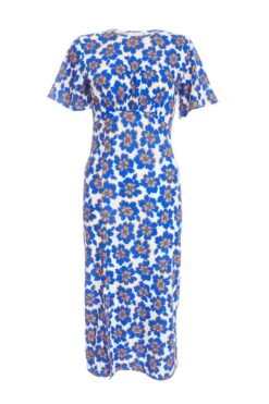 Petite Royal Blue Floral Midi Dress