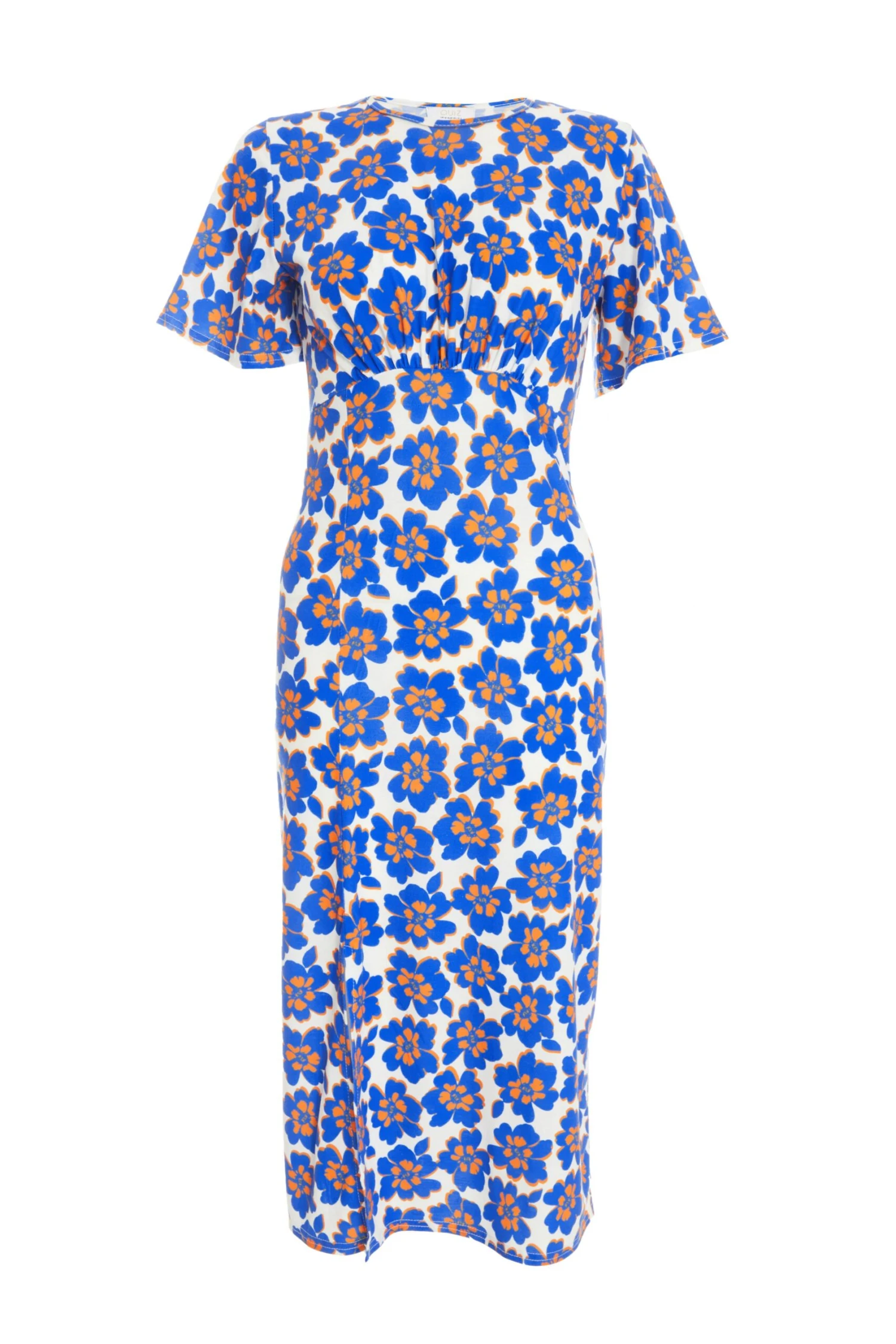 Petite Royal Blue Floral Midi Dress 1 Petite Royal Blue Floral Midi Dress