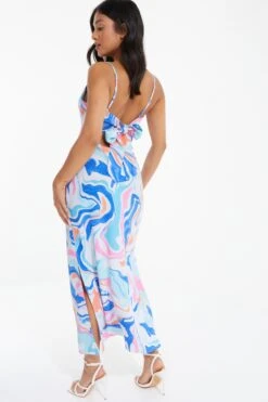 Petite Multicolored Marble Print Midaxi Dress 8 Petite Multicolored Marble Print Midaxi Dress -Glamourista 00100038197 XB