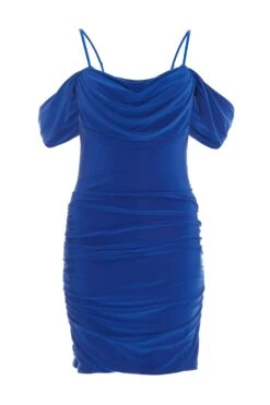 Royal Blue Ruched Bodycon Mini Dress