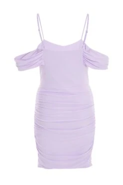 Lilac Ruched Bodycon Mini Dress -Glamourista 00100038203 ZB
