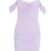 Lilac Ruched Bodycon Mini Dress