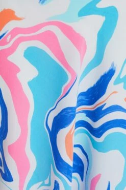 Multicolored Marble Print Midaxi Dress -Glamourista 00100038205 ZS