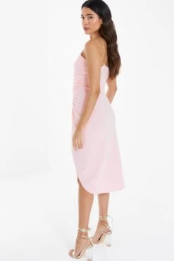 Pink Chain Ruched Midi Dress -Glamourista 00100038211 XB