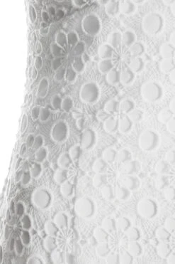 White Embroidered Tie Back Mini Dress -Glamourista 00100038243 ZS