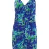 Blue Tie Dye Ruched Bodycon Mini Dress