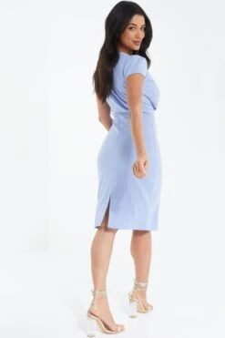 Light Blue Cap Sleeve Midi Dress 8 Light Blue Cap Sleeve Midi Dress -Glamourista 00100038248 XB