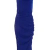 Royal Blue Ruched Bodycon Midi Dress