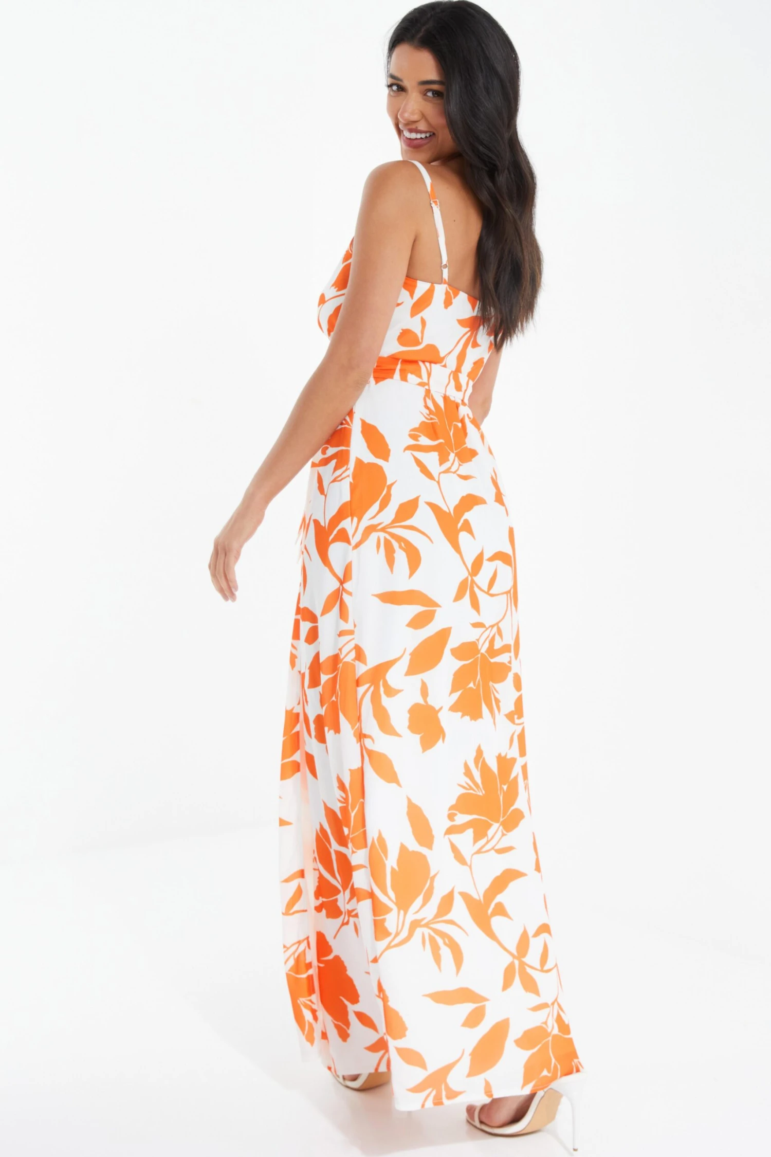 Orange Floral Maxi Dress 3 Orange Floral Maxi Dress - Image 3