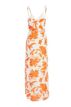 Orange Floral Maxi Dress 10 Orange Floral Maxi Dress -Glamourista 00100038267 ZB