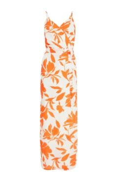 Orange Floral Maxi Dress