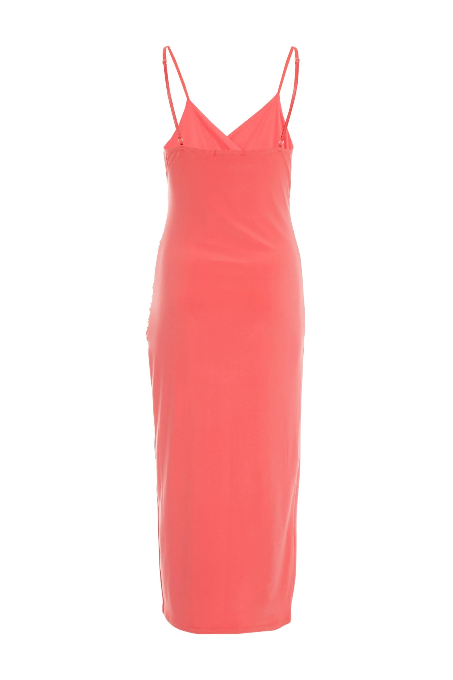 Coral Wrap Split Midi Dress 5 Coral Wrap Split Midi Dress - Image 5