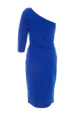 Royal Blue One Shoulder Bodycon Midi Dress -Glamourista 00100038306 ZB