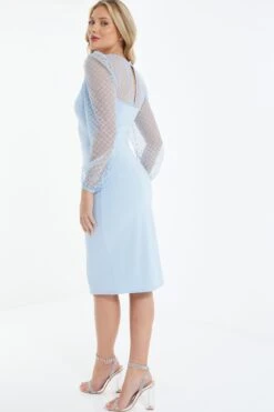 Light Blue Mesh Midi Dress 8 Light Blue Mesh Midi Dress -Glamourista 00100038320 XB