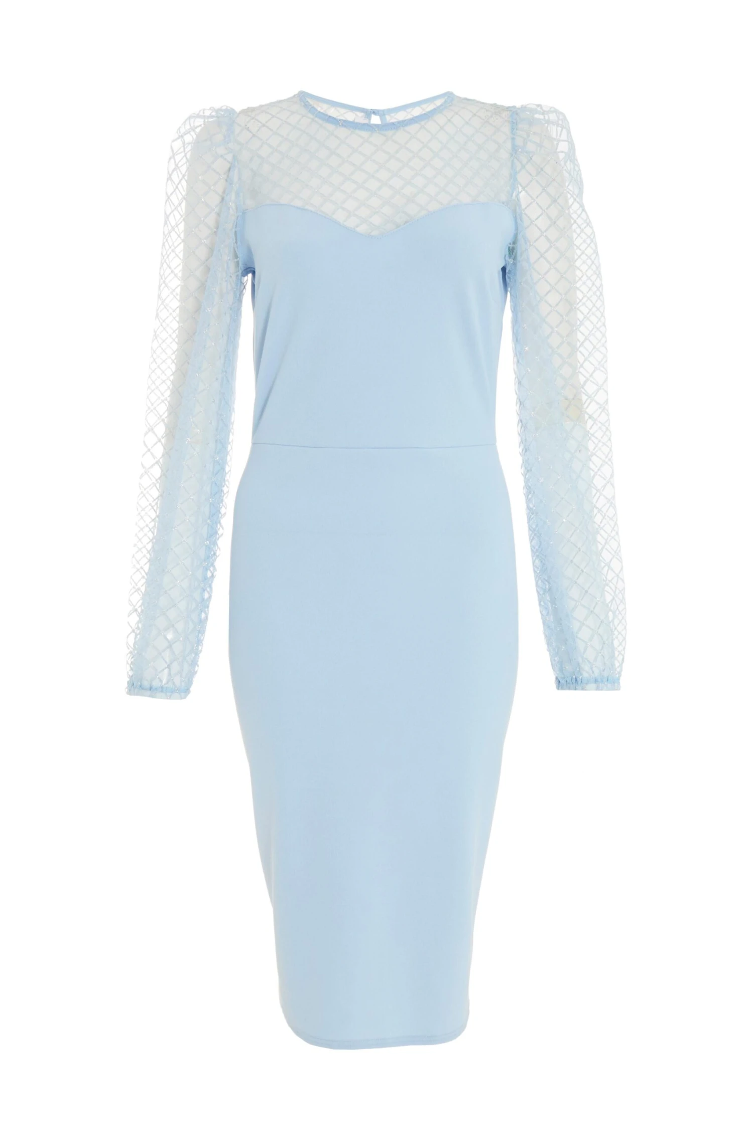 Light Blue Mesh Midi Dress 1 Light Blue Mesh Midi Dress