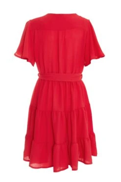 Red Wrap Skater Dress 10 Red Wrap Skater Dress -Glamourista 00100038347 ZB