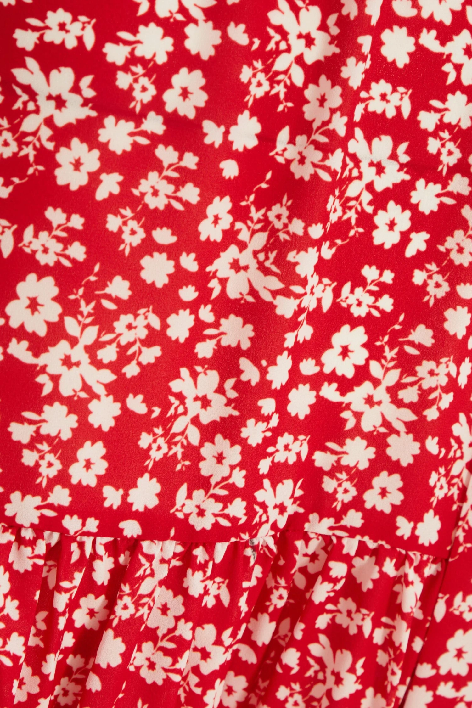 Red Ditsy Floral Tiered Midi Dress 6 Red Ditsy Floral Tiered Midi Dress - Image 6