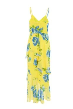 Yellow Floral Midaxi Dress -Glamourista 00100038367 ZB
