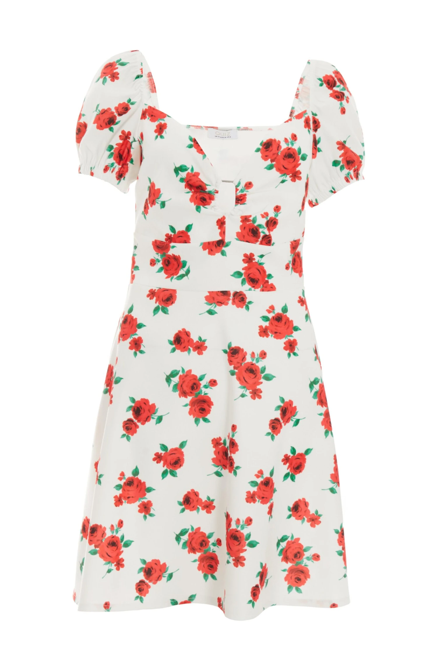 White Rose Print Mini Dress 1 White Rose Print Mini Dress