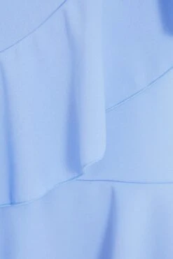 Curve Light Blue Frill Mini Dress -Glamourista 00100038384 ZS