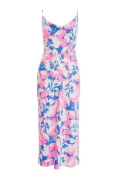 Petite Blue Floral Tie Back Midi Dress