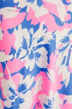 Petite Blue Floral Tie Back Midi Dress -Glamourista 00100038397 ZS