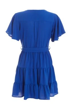 Petite Royal Blue Wrap Skater Dress -Glamourista 00100038402 ZB