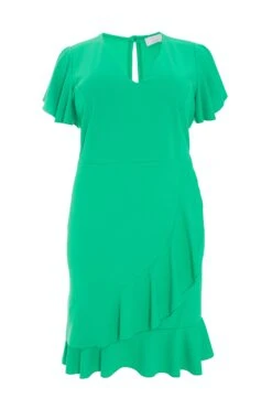 Curve Jade Green Frill Mini Dress