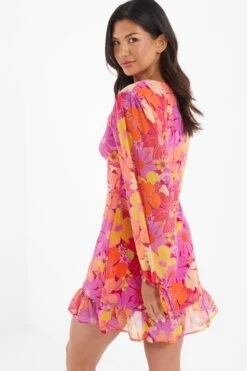Pink Floral Skater Dress -Glamourista 00100038432 XB