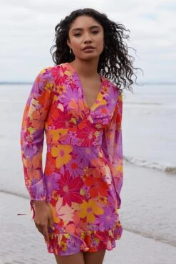 Pink Floral Skater Dress -Glamourista 00100038432 XS